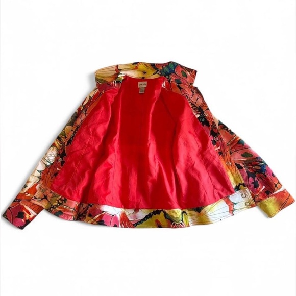 Chico's multi-coloured butterfly print button-up shirt size 0 #fairycore - Picture 4 of 10